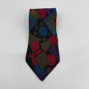 The Beatles A Hard Days Night Silk Tie Manhattan Mens Black Multi 1991 Vintage